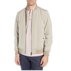 Ted Baker London Len Mens Size 6 Khaki Bomber Jacket Zip Up $315.00 #WM1